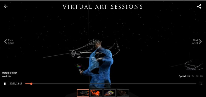 Virtual Art Sessions interactive video example